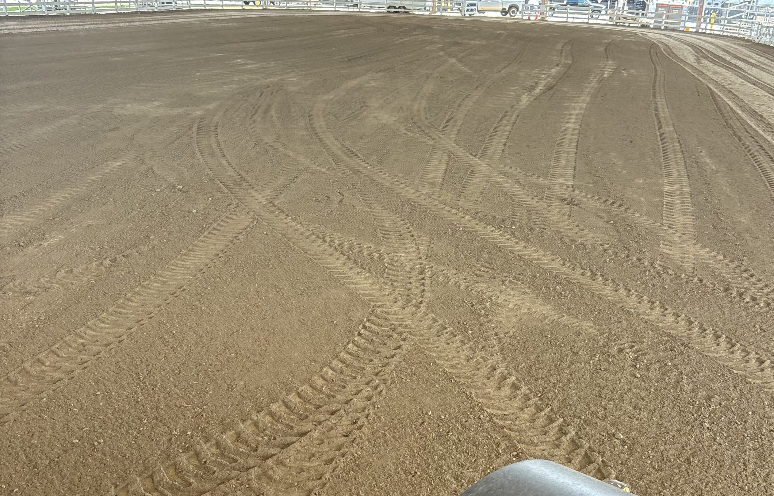 Freshly graded dirt surface